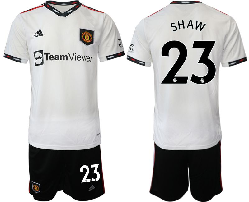 Men 2022-2023 Club Manchester United away white #23 Soccer Jersey->manchester united jersey->Soccer Club Jersey